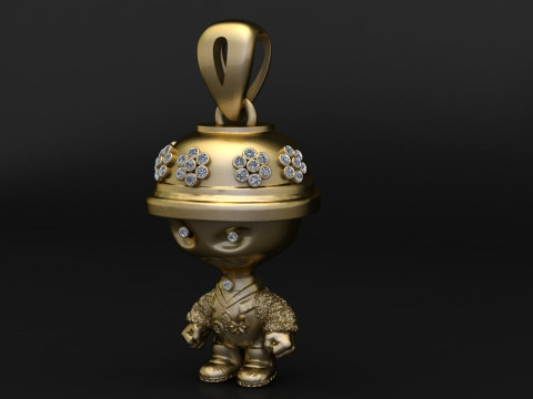 Cute Character Doll Pendant 3D Модель