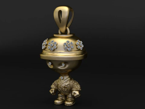 Cute Character Doll Pendant 3D Model