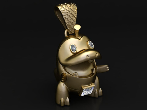Cute Dino Character Pendant 3D Модель