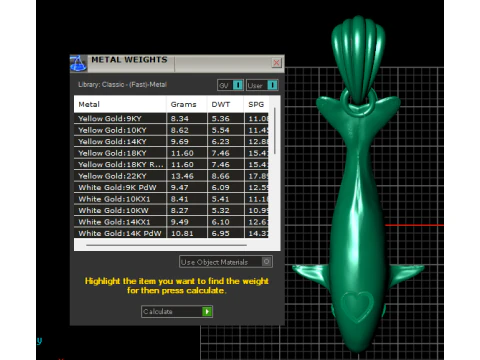 Diamond Whale Pendant 3D Model