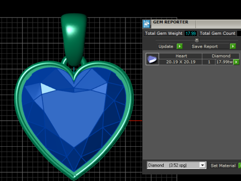 Подвеска с рубиновым сердцем 3D Модель