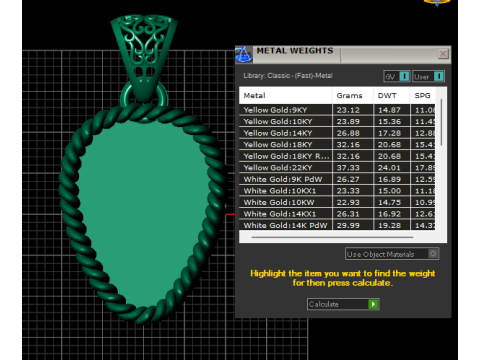 Ciondolo a goccia con rubino reale Modello 3D