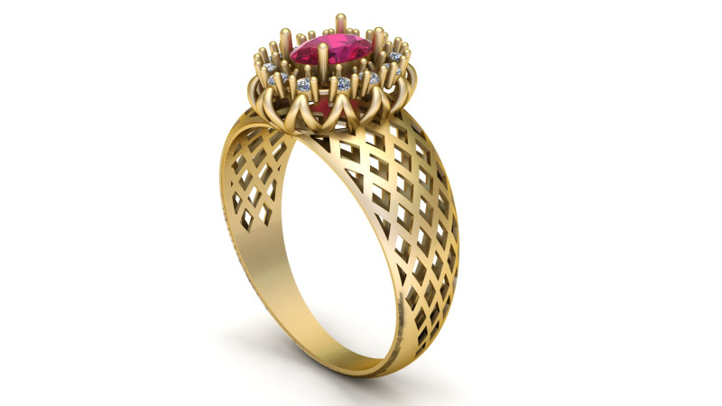 3D Printable Gold Ring 3D Model .c4d .max .obj .3ds .fbx .stl .blend 