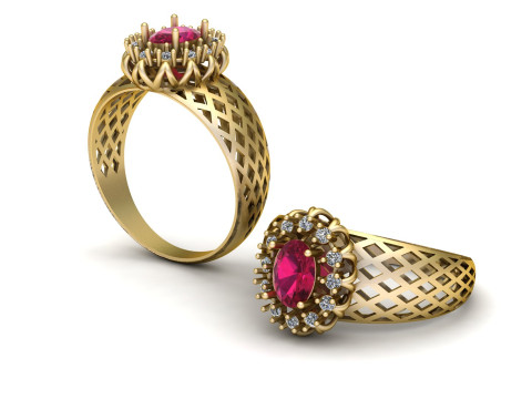 3D Printable Gold Ring 3D Model