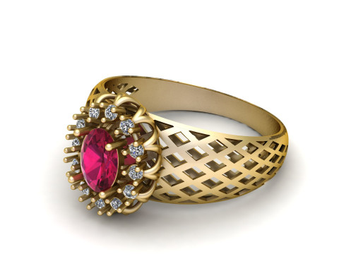 3D Printable Gold Ring 3D Model