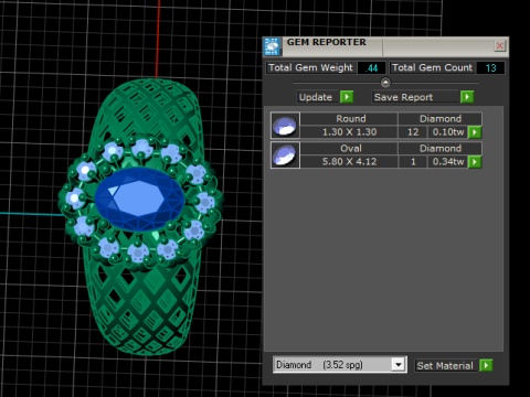 3D Printable Gold Ring 3D Model