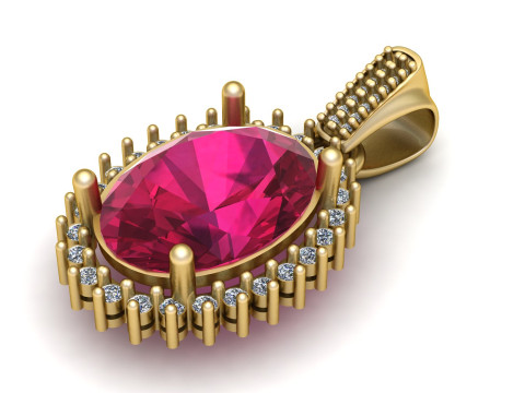 3D Printable Gold Pendant 3D Model
