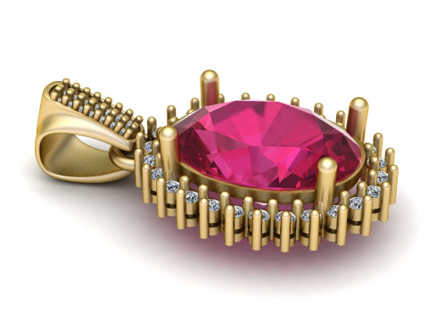 3D Printable Gold Pendant 3D Model