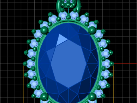 3D Printable Gold Pendant 3D Model