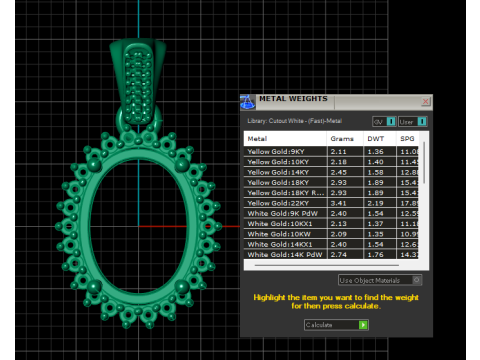 3D Printable Gold Pendant 3D Model