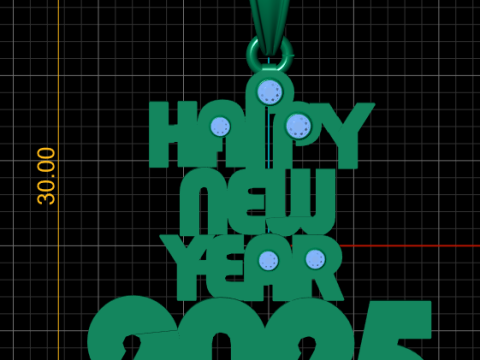 3D Printable Happy New Year 2025 3D Model