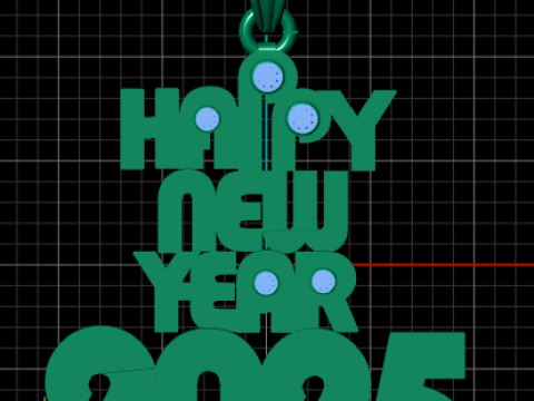 3D Printable Happy New Year 2025 3D Model
