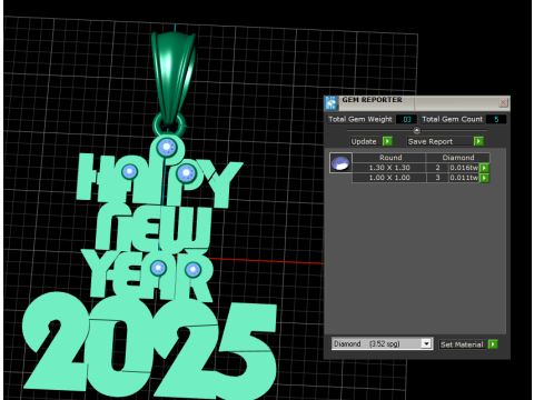 3D Printable Happy New Year 2025 3D Model