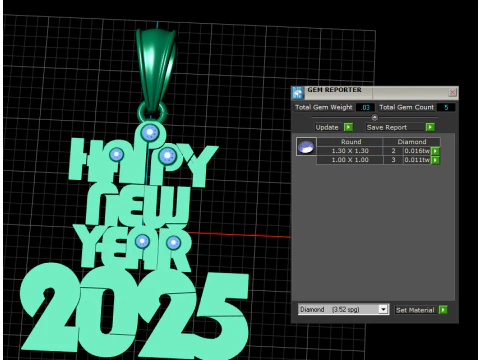 3D Printable Happy New Year 2025 3D Model