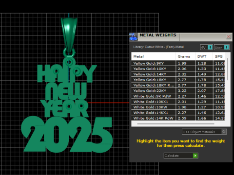3D Printable Happy New Year 2025 3D Model