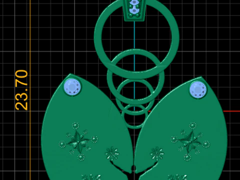 3D Printable Artistic Gold Pendant 3D Model