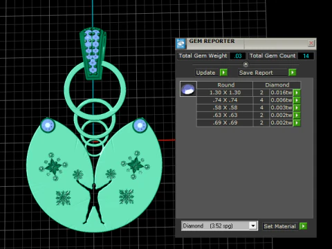 3D Printable Artistic Gold Pendant 3D Model