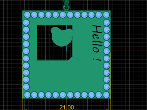 Ciondolo in oro Hello Frog stampabile in 3D Modello 3D
