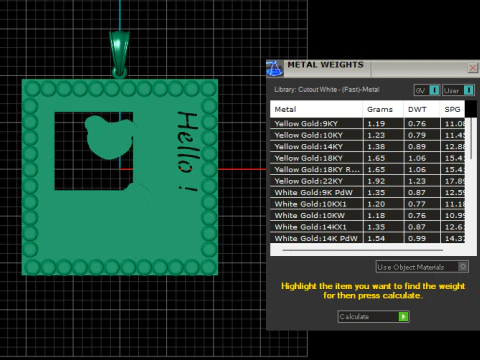 3D Printable Hello Frog Gold Pendant 3D Model
