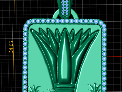 Luxury Gold Square Pendant 3D Model