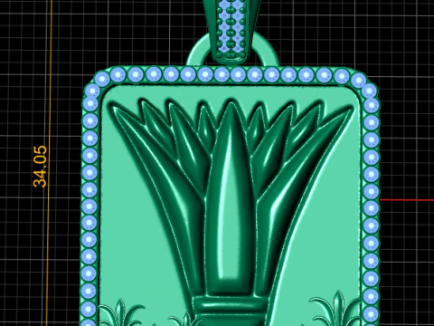 Luxury Gold Square Pendant 3D Model