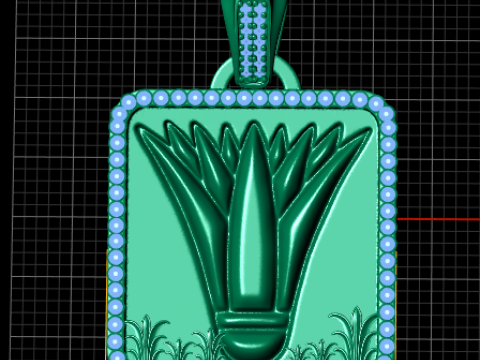 Luxury Gold Square Pendant 3D Model