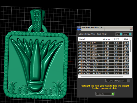 Luxury Gold Square Pendant 3D Model