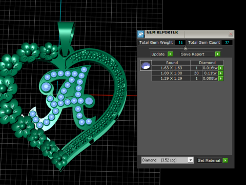 Gold Heart Pendant 3D Modell