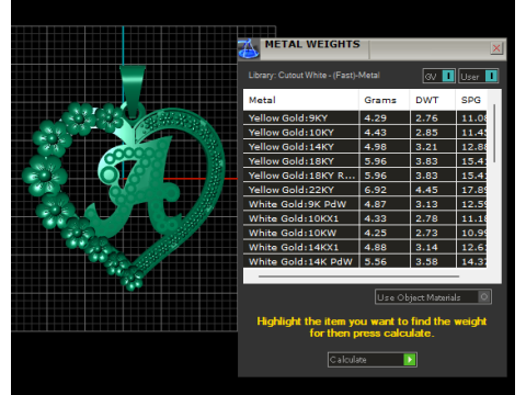 Gold Heart Pendant 3D Modell