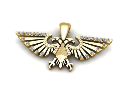 Gold Eagle Wing Pendant 3D Модель