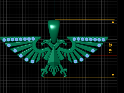 Gold Eagle Wing Pendant 3D Model