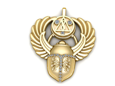 Royal Gold Helmet Pendant 3D Model