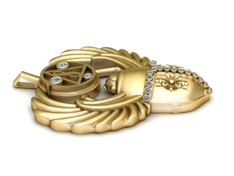 Royal Gold Helmet Pendant 3D Модель