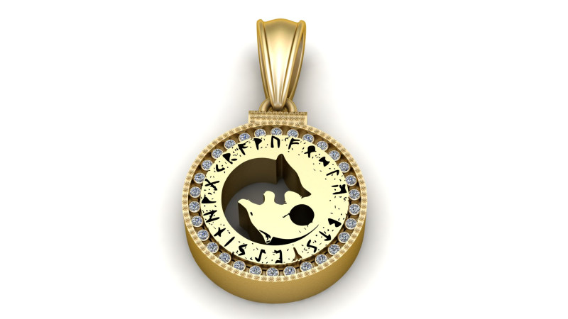 Mystic Round Gold Pendant Modelo 3D .c4d .max .obj .3ds .fbx .stl .blend