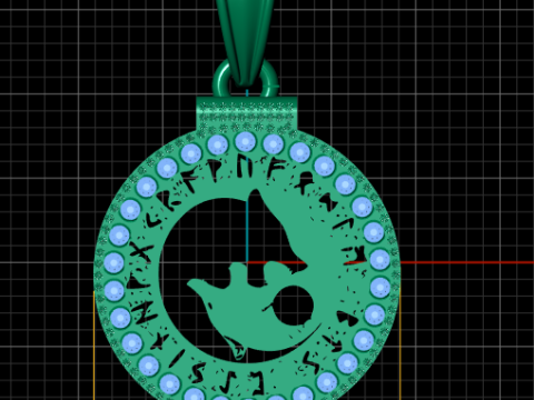 Mystic Round Gold Pendant Modelo 3D