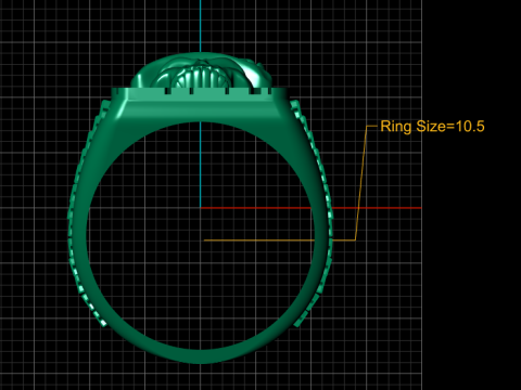 Gold Skull Poker Ace Ring with Ruby Eyes 3D Model