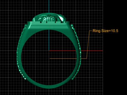 Gold Skull Poker Ace Ring with Ruby Eyes 3D Model