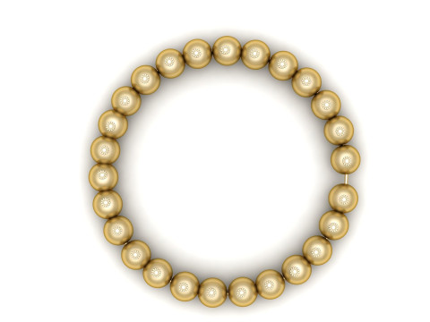 Gold Beaded Bracelet with Diamond Accents 3D Modell