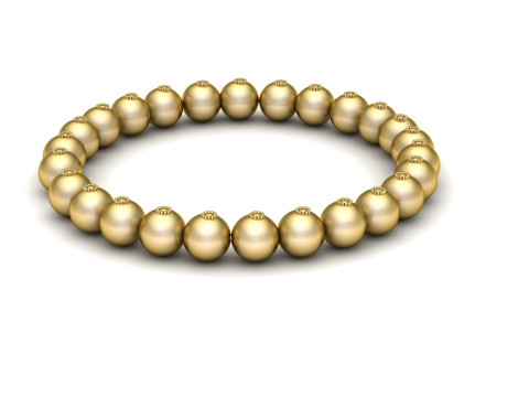 Gold Beaded Bracelet with Diamond Accents 3D Model