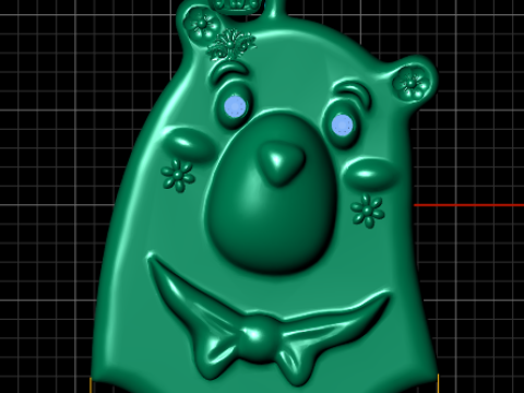 Cute Bear Face Gold Pendant 3D मॉडल