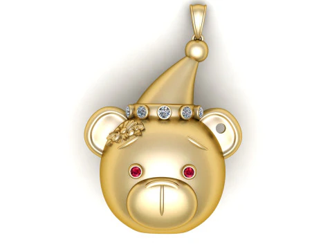 Cute Bear Pendant 3D Model