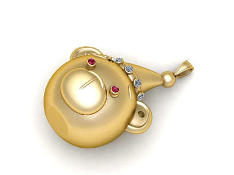 Cute Bear Pendant 3D Model