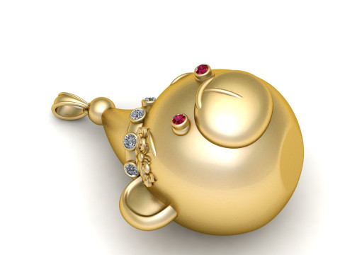 Cute Bear Pendant 3D Model