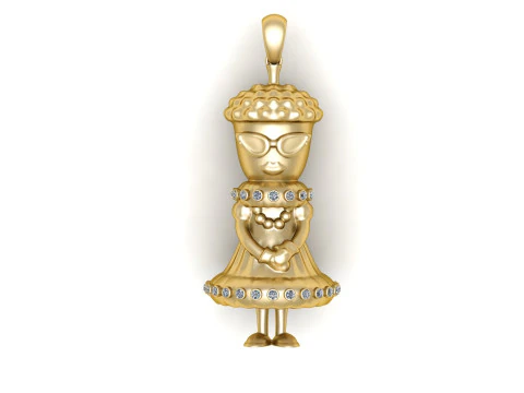 Elegant Lady Pendant 3D Model