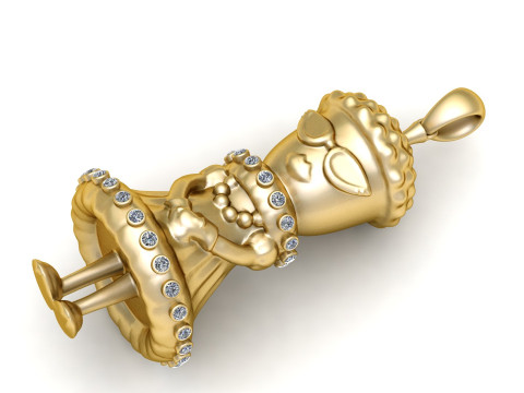 Elegant Lady Pendant 3D Model