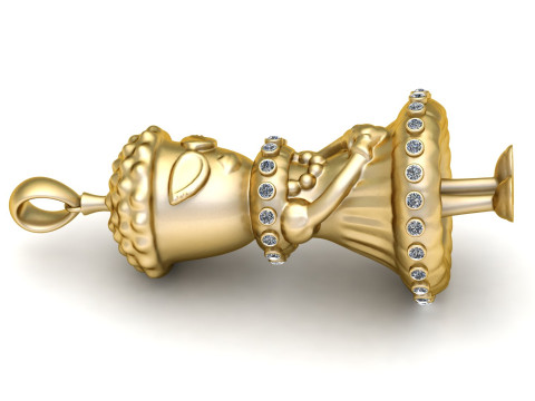 Elegant Lady Pendant 3D Model