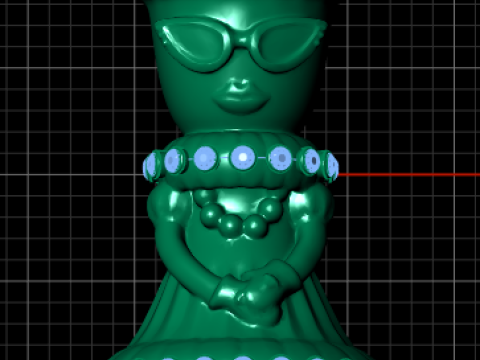 Elegant Lady Pendant 3D Model