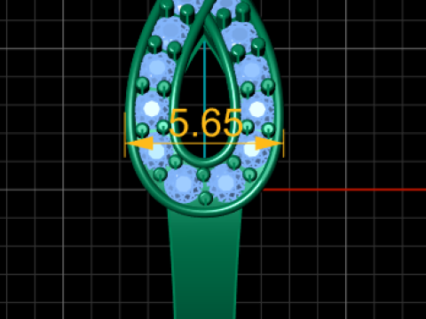 Anello Infinity in oro con zaffiro blu Modello 3D