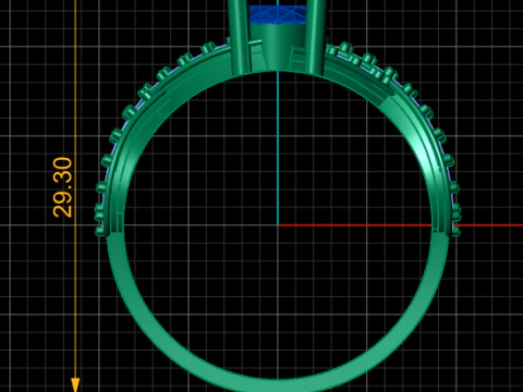 Gold Infinity Ring with Blue Sapphire 3D Model