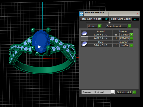 Anello Infinity in oro con zaffiro blu Modello 3D